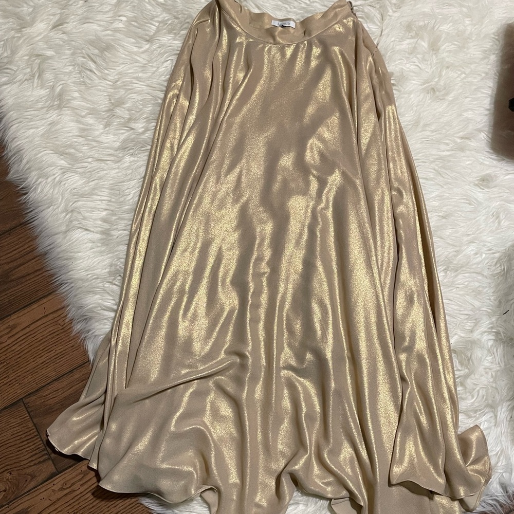 Gold Shimmery Maxi Skirt - Small